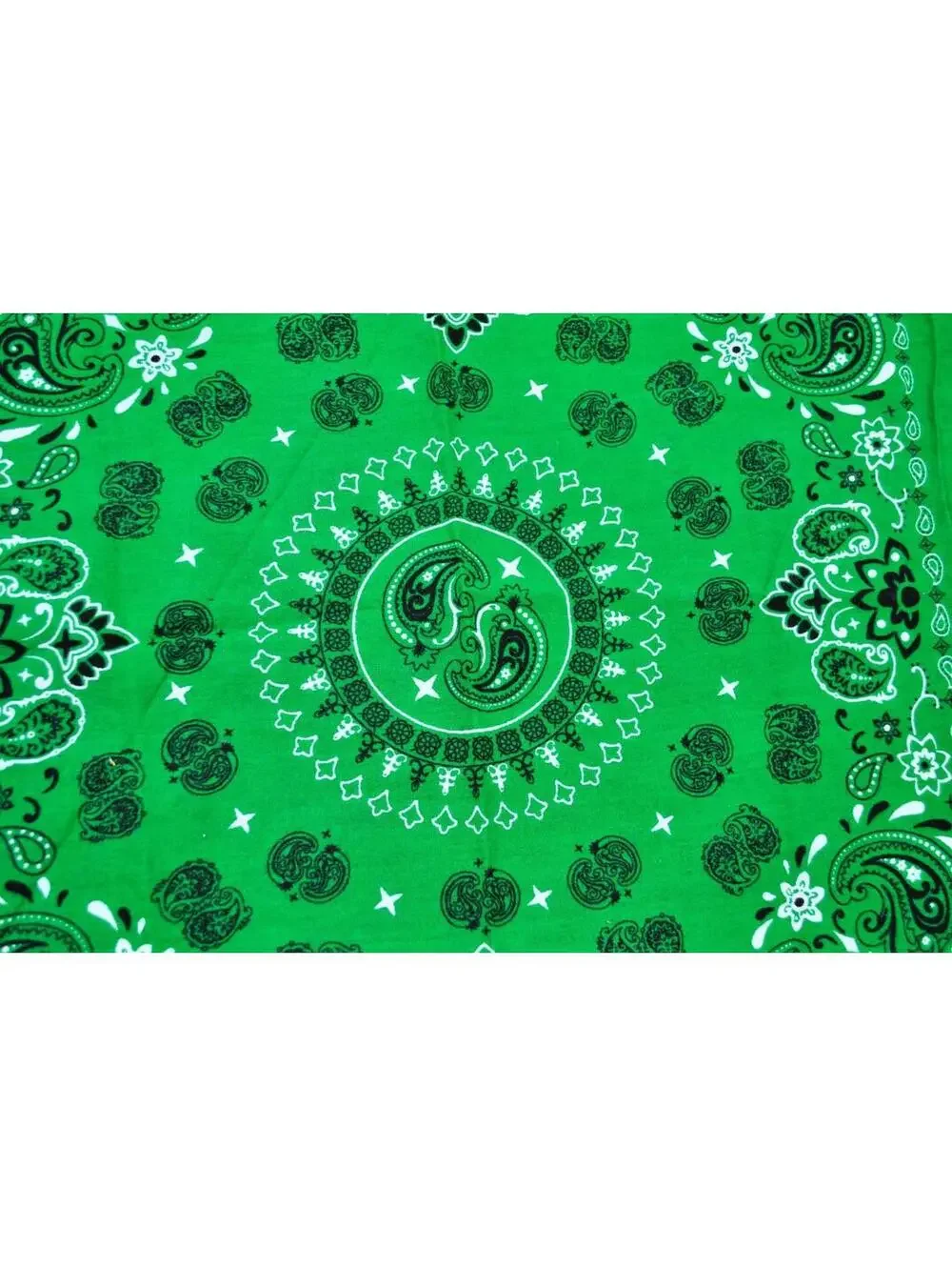 Vintage Green Pattern Print Paisley Bandana